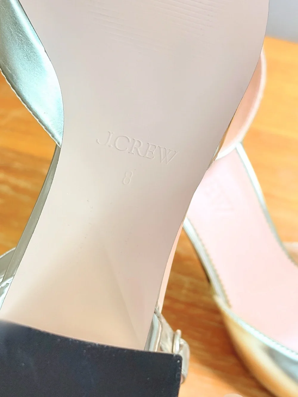 NWOB J. Crew Maisie Ankle Strap Metallic Heels